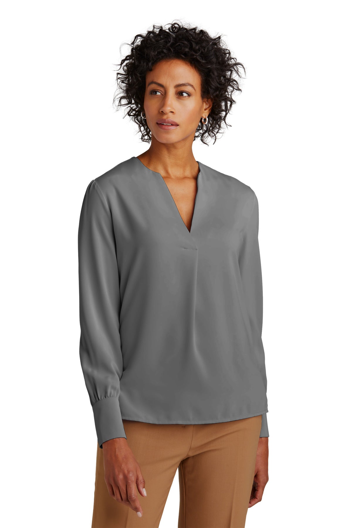 Brooks Brothers ® Women's Open-Neck Satin Blouse BB18009