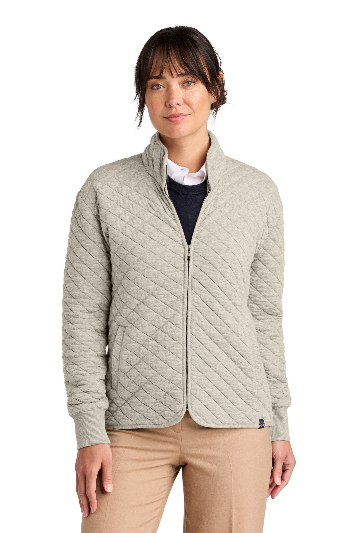 Brooks Brothers® Diamond Quilt - Chaqueta con cremallera completa para mujer BB18213