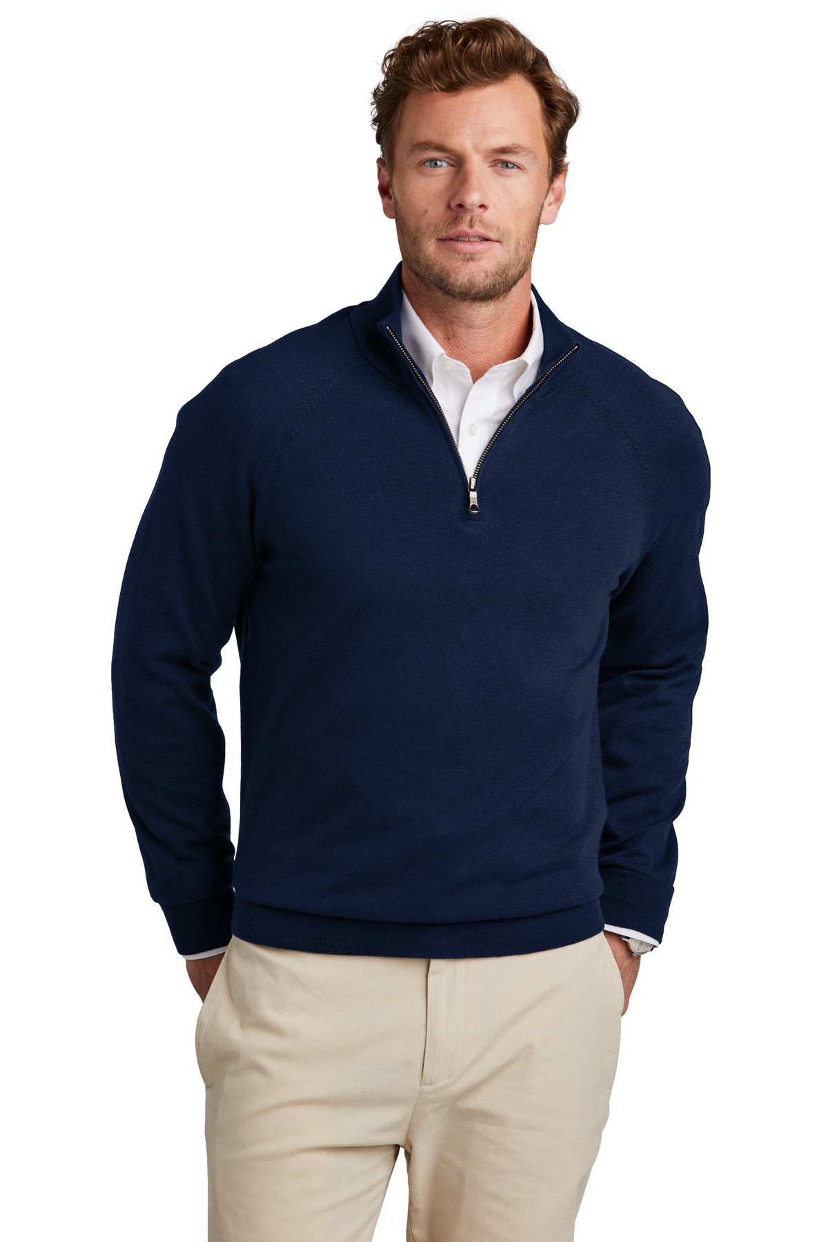 Brooks Brothers ® Cotton Stretch 1/4-Zip Sweater BB18402