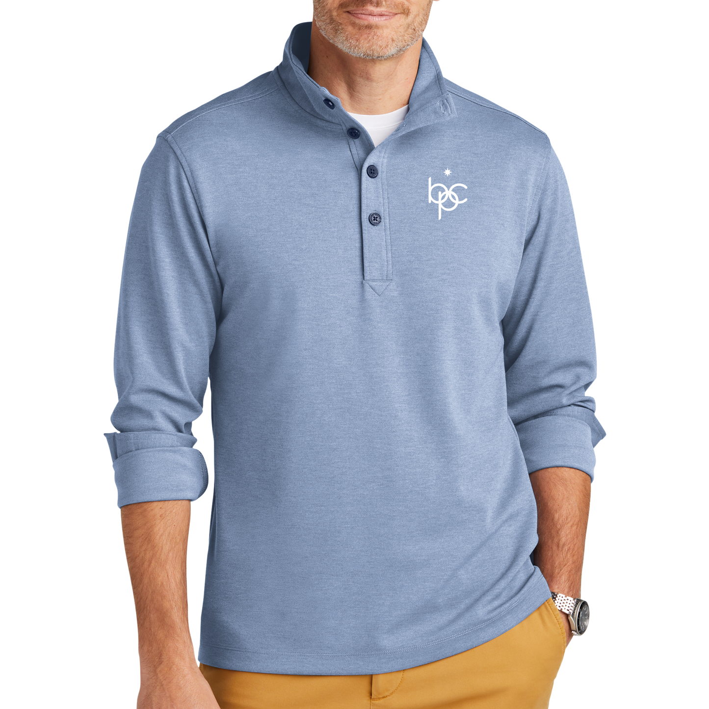 Brooks Brothers® Capa intermedia elástica de 1/2 botón BB18202