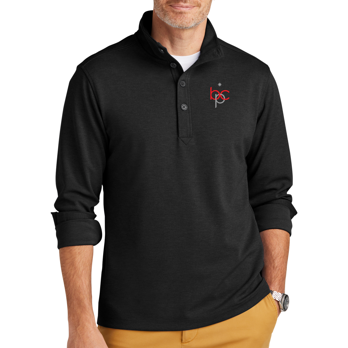 Brooks Brothers® Capa intermedia elástica de 1/2 botón BB18202