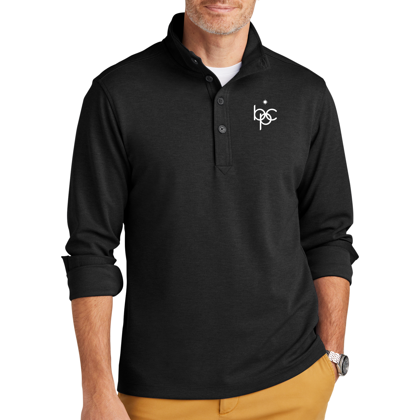 Brooks Brothers® Capa intermedia elástica de 1/2 botón BB18202