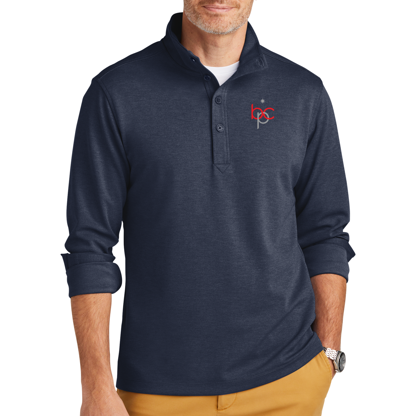 Brooks Brothers® Capa intermedia elástica de 1/2 botón BB18202