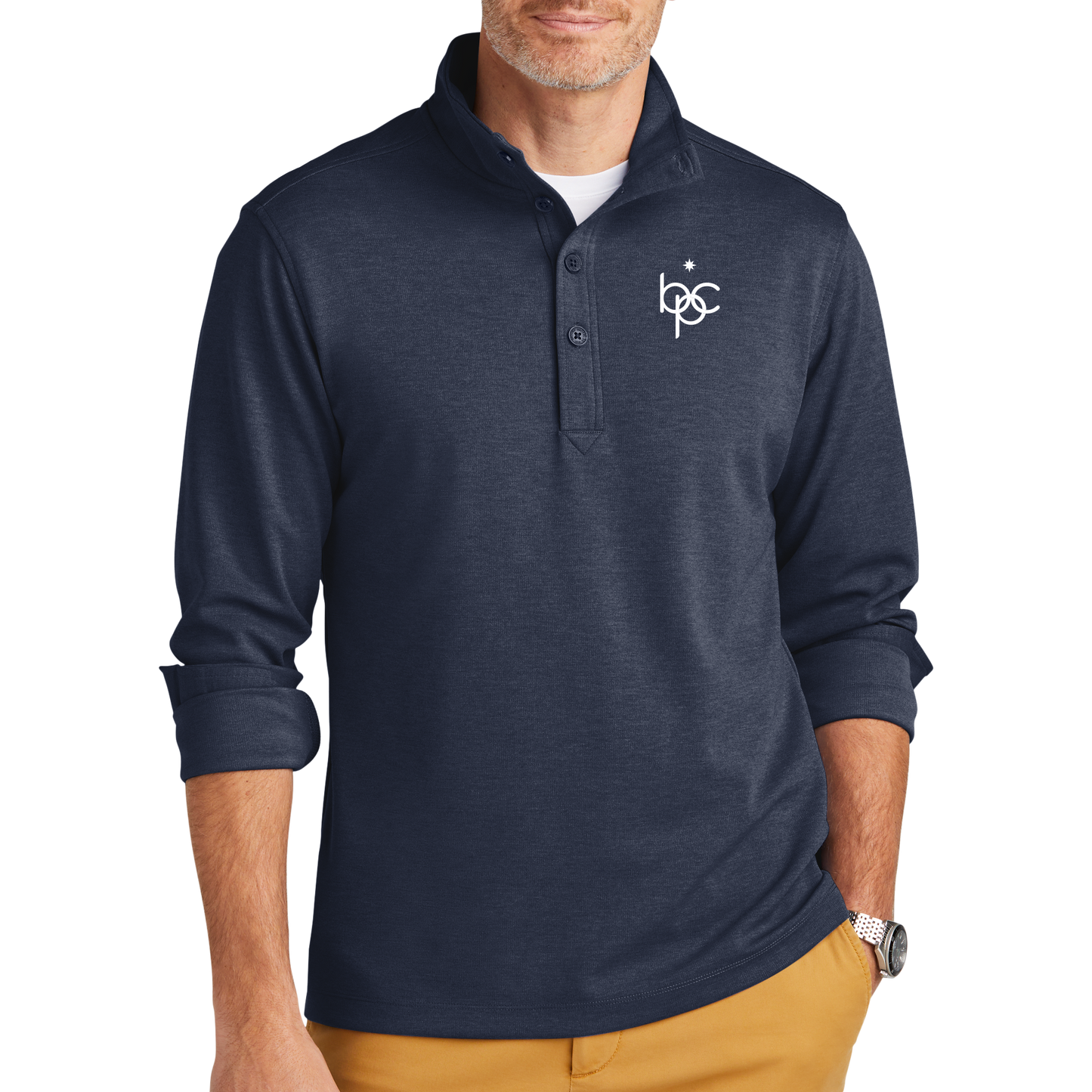 Brooks Brothers® Capa intermedia elástica de 1/2 botón BB18202