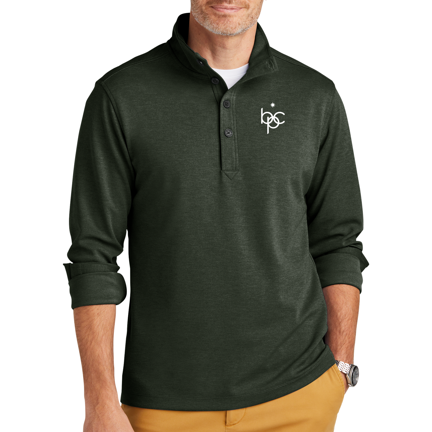 Brooks Brothers® Capa intermedia elástica de 1/2 botón BB18202