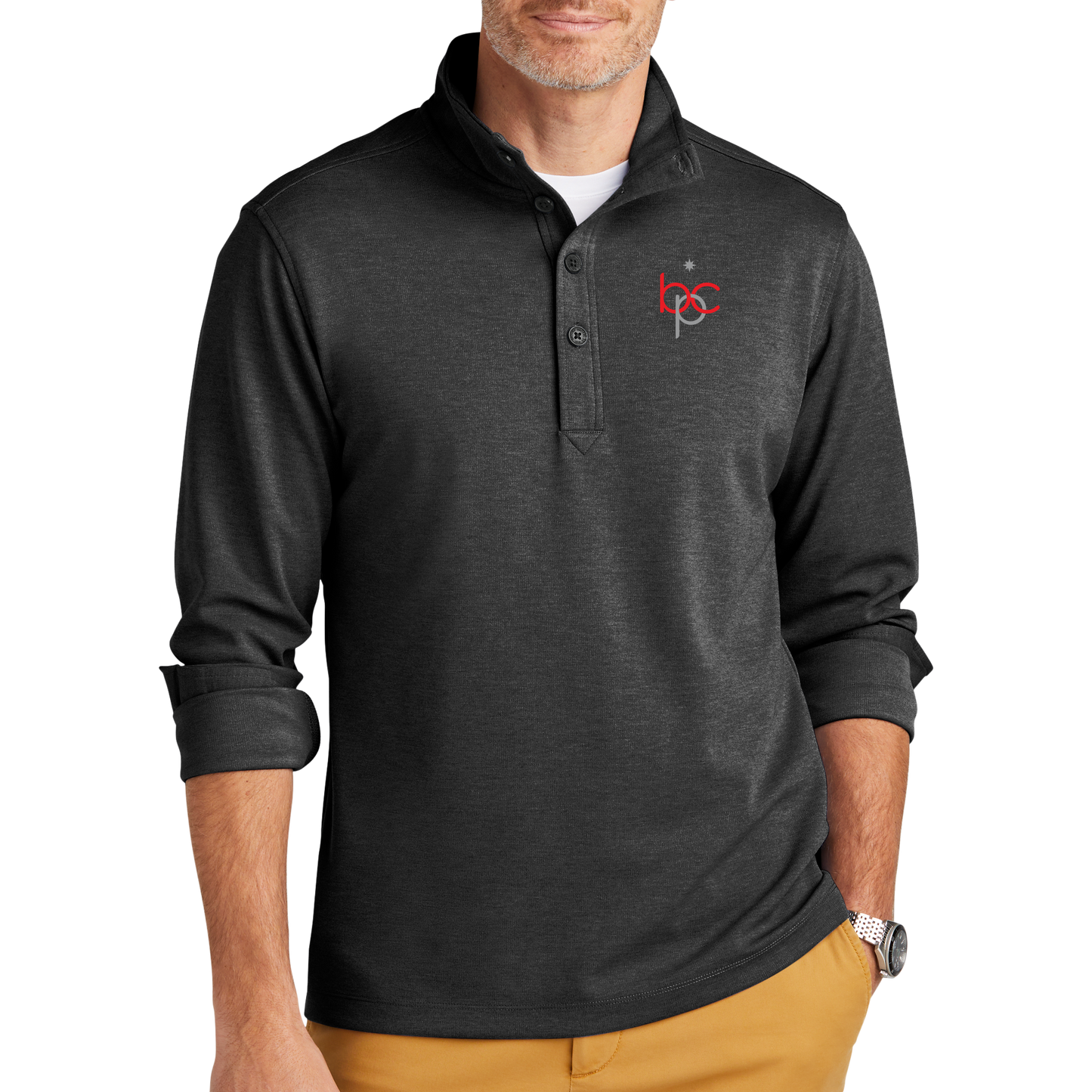 Brooks Brothers® Capa intermedia elástica de 1/2 botón BB18202