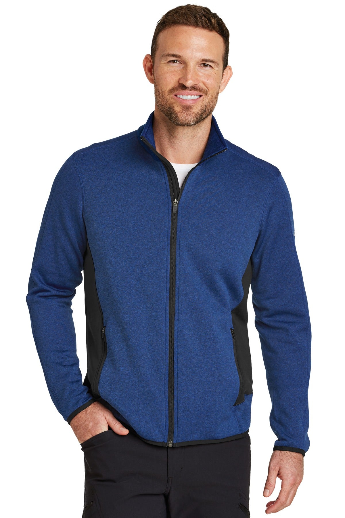Chaqueta de forro polar elástico jaspeado con cremallera completa de Eddie Bauer®. EB238