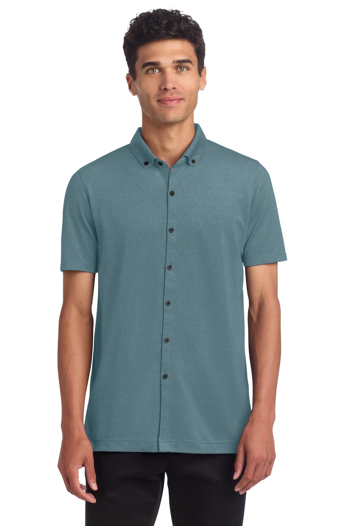 Mercer+Mettle ®  Stretch Pique Full-Button Polo MM1006