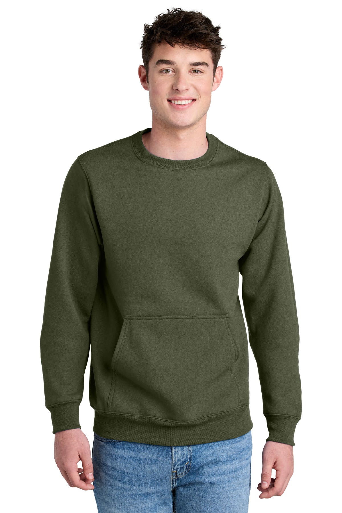 Port & Co ™  Core Fleece Crewneck Pocket Sweatshirt PC78PKT